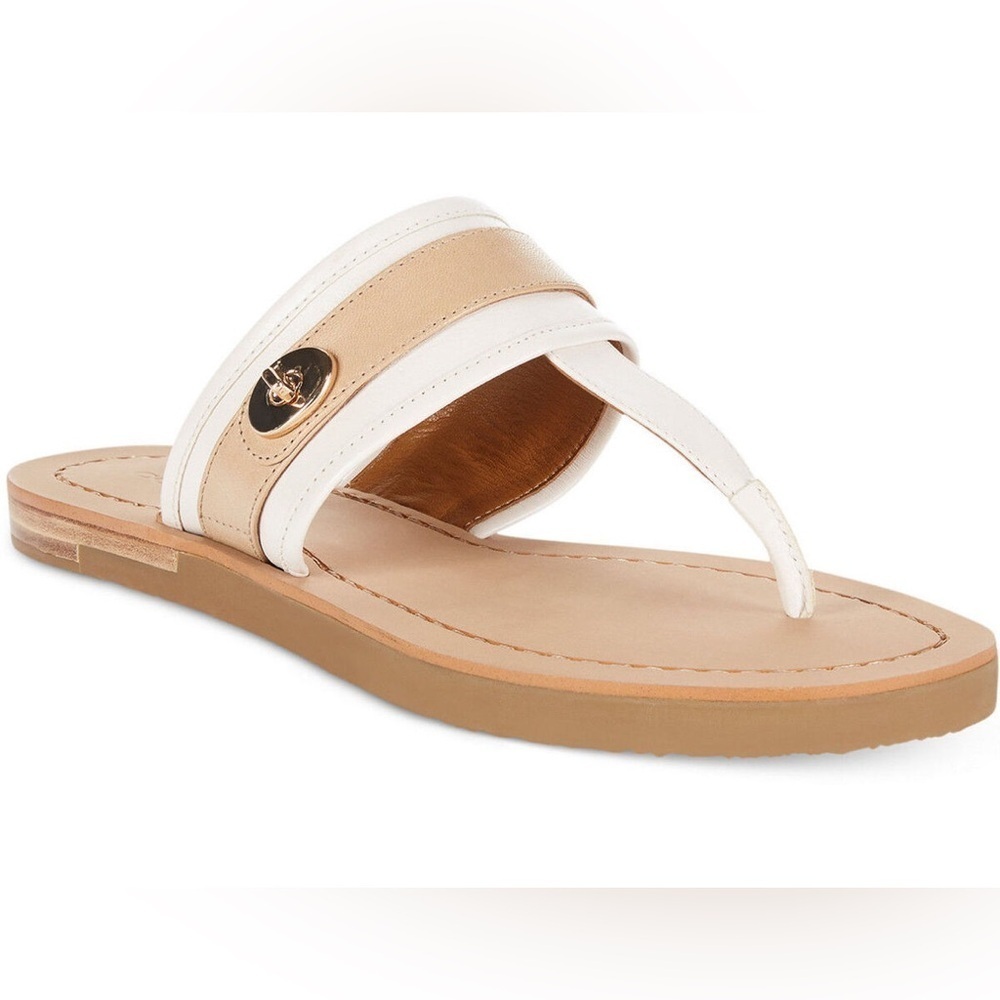 Coach Eileen Turlock Tan and White Sandals Size 9.5